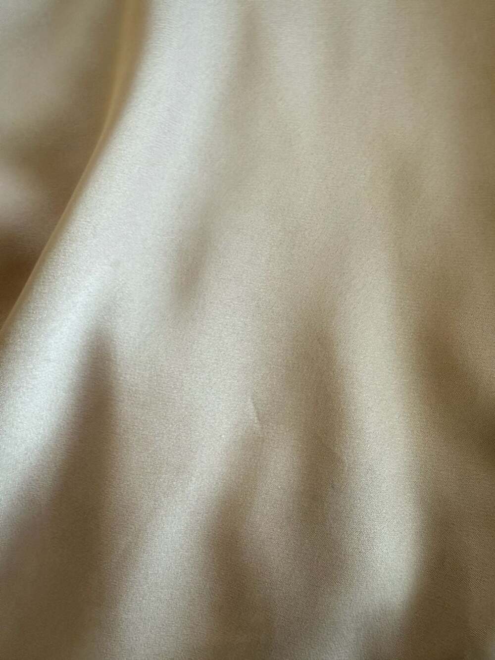 Express Satin Tee Taupe Nude Champagne Short Sleeve Blouse Small Petite SP Eleva - Picture 4 of 5